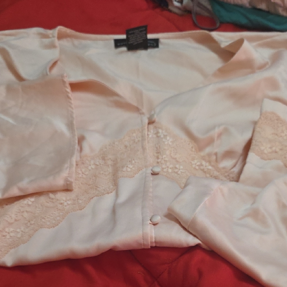 Midnight Velvet Ivory Satin Pajama Set